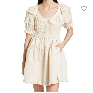 EN SAISON's Steva shirred poplin cotton minidress